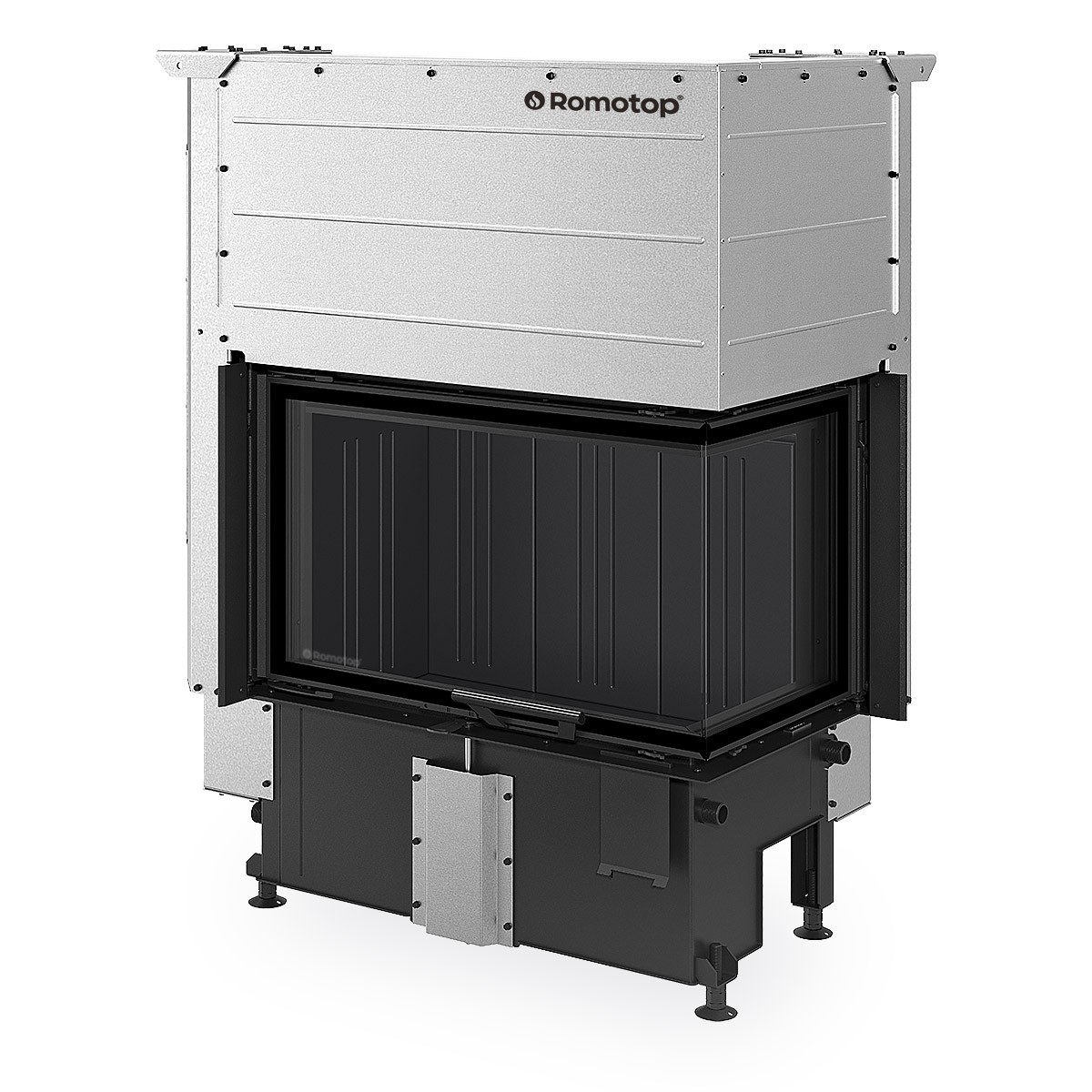ROMOTOP IMPRESSION R 3G L 75.51.41.16 - угловая каминная топка с гильотиной (тёмная камера)
