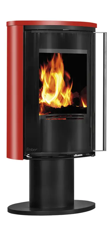 Піч-камін Ember E16 VG Rote Keramik червона на ніжці