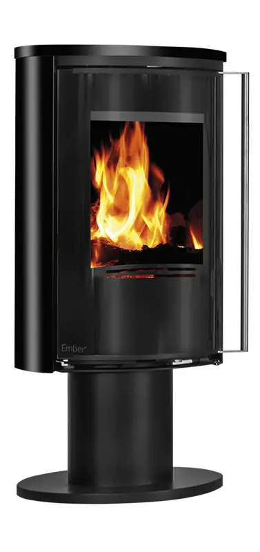 Керамічна піч-камін Ember E16 VG Schwarze Keramik на дровах на ніжці