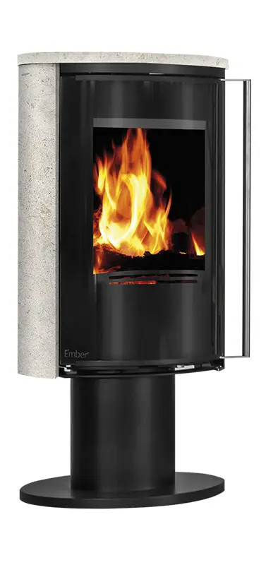 Дровяная печь-камин Ember E16 VG Limestone каменная печь на ножке