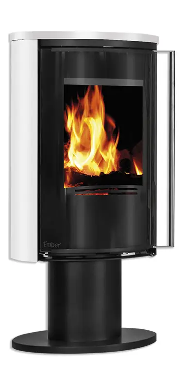 Керамічна піч-камін Ember E16 VG Weiße Keramik на дровах