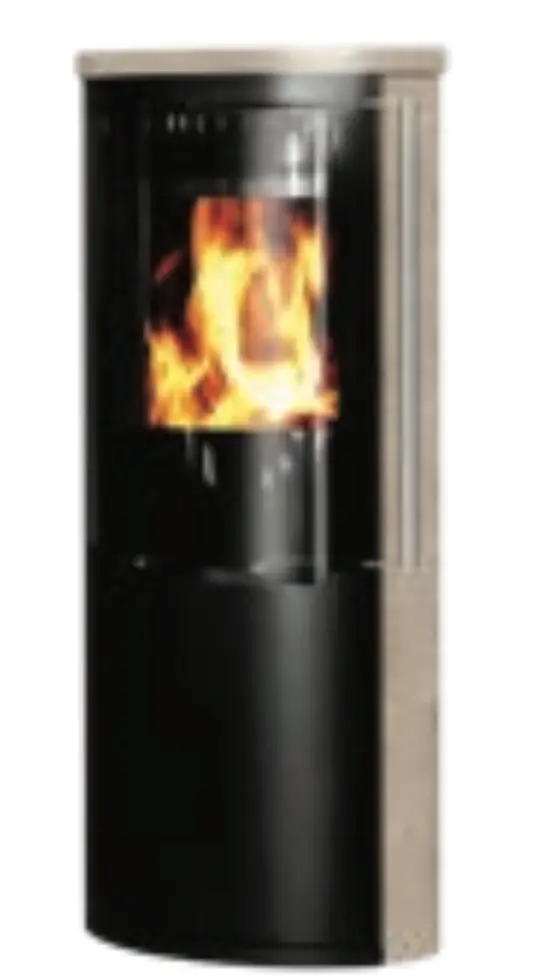 Кругла піч-камін Ember D19 VG Limestone на дровах