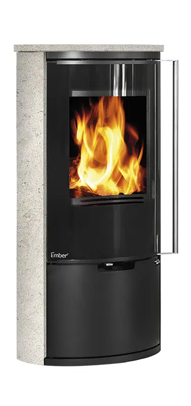 Круглая печь-камин Ember E14 VG Limestone из натурального камня