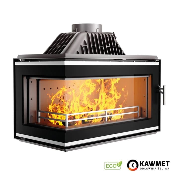 Кутова чавунна камінна топка KAWMET W16 LB ECO 13.5 кВт (ліва)