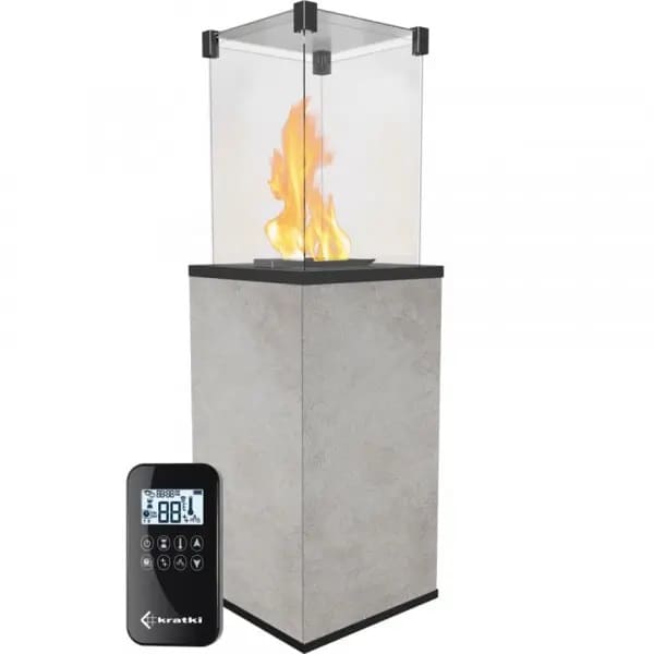 Газовый обогреватель Kratki PATIO керамогранит OXIDE GRIGIO - дистанционное управление 8.2 кВт
