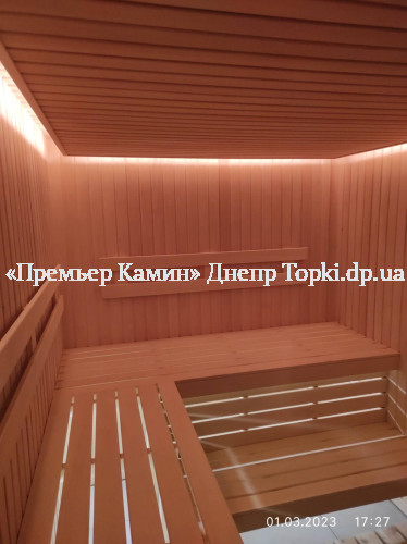Лазня під ключ з піччю на дровах. З оригінальною стелею