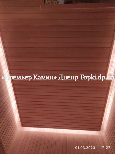 Лазня під ключ з піччю на дровах. З оригінальною стелею