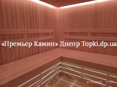 Лазня під ключ з піччю на дровах. З оригінальною стелею
