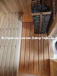 Будівництво сауни з липи з електричної кам'янкою HUUM STEEL
